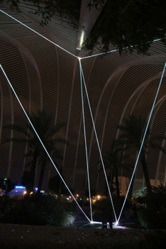 CARLO BERNARDINI, PERMEABLE SPACE 2008. Installazione in fibre ottiche, mt h 9x15x8; Valencia, Ciudad De Las Artes Y Las Ciencias.