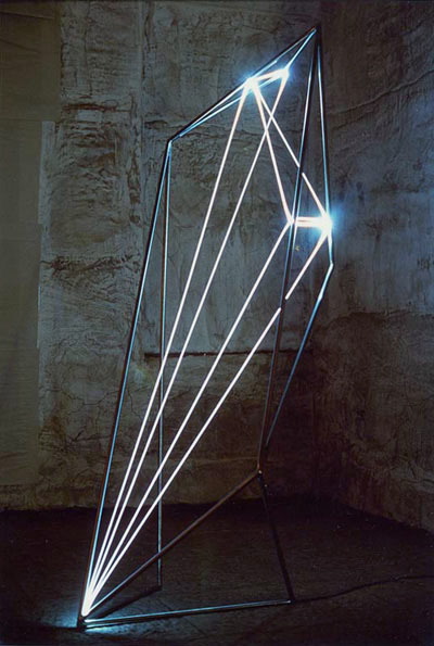 THE DIVISION OF VISUAL UNITY 2002 Stainless steel, optical fibers, feet h 8x3x3.